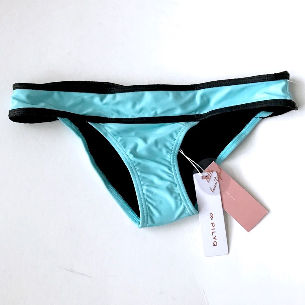 Pilyq blue black banded dreamy bikini bottoms